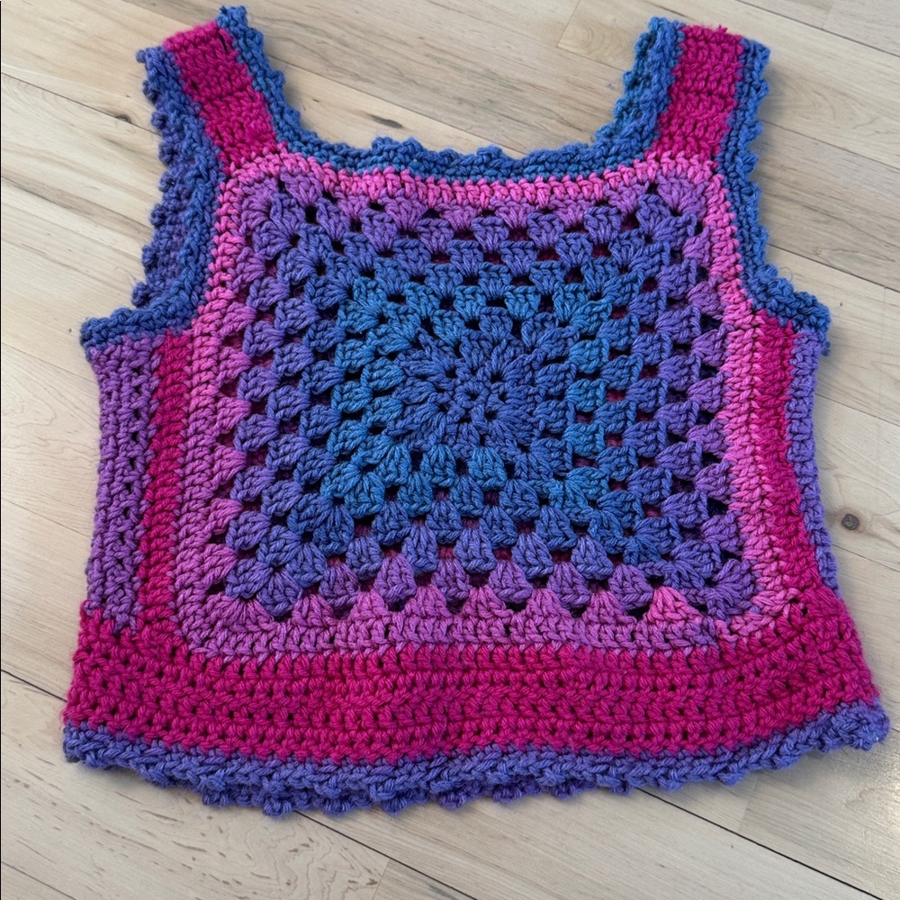 handmade crochet granny square vest tank top-Festival-Boho-Hippie